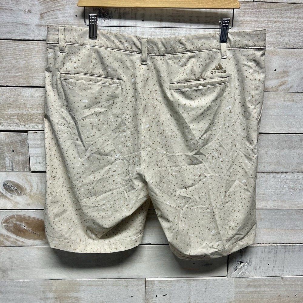 Adidas Shorts Mens 36 Beige Chino Ultimate 365 Golf Flags Pockets‎ Logo Casual